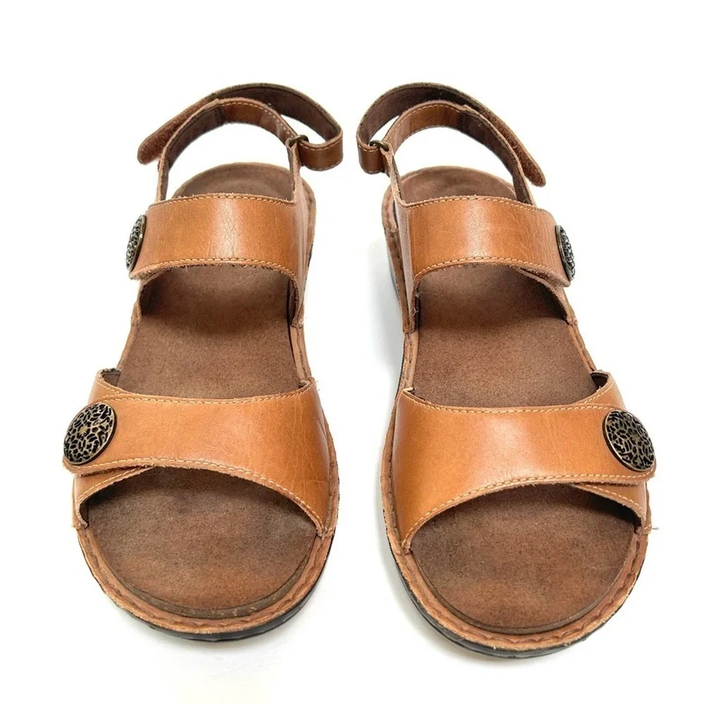 Aravon Leather Candance Comfort Sandals by New Balance Tan Brown, Size 10